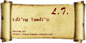 Láng Tamás névjegykártya