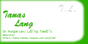 tamas lang business card